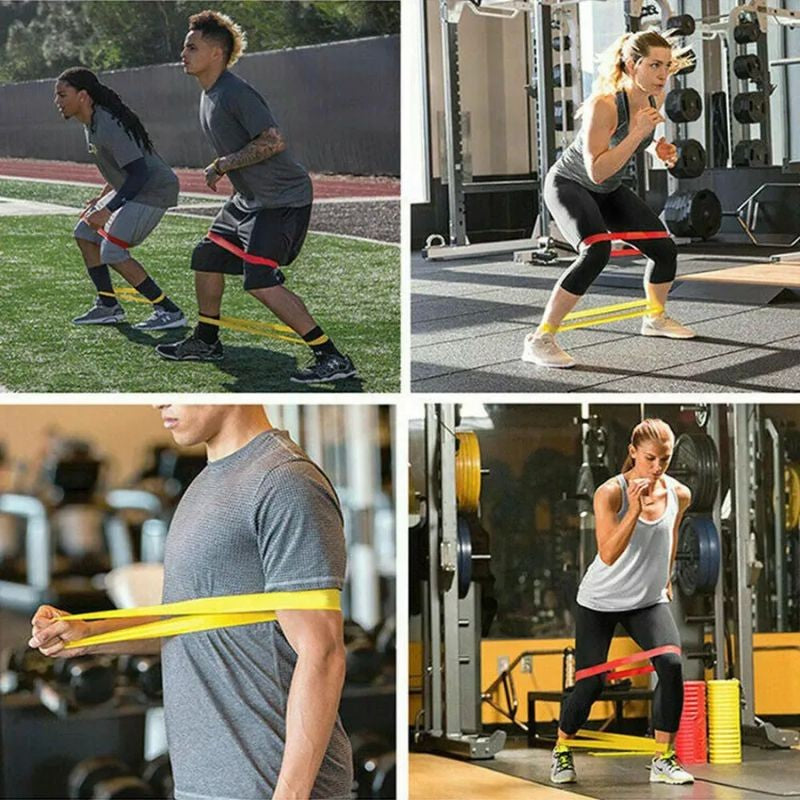 Kit de 5 Mini Faixas Elásticas Ideal p/ Exercício/Academia/Treino/Funcional/Mobi
