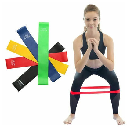 Kit de 5 Mini Faixas Elásticas Ideal p/ Exercício/Academia/Treino/Funcional/Mobi
