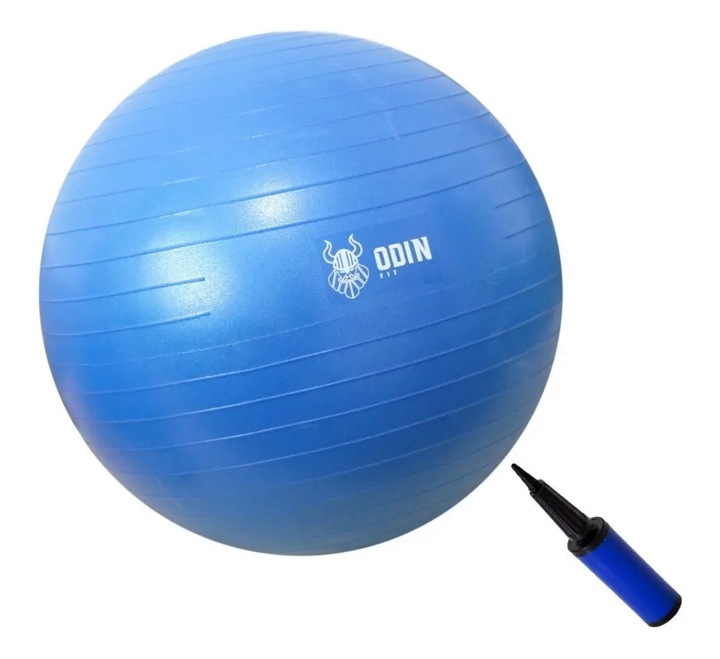 Bola Pilates Suiça Yoga Abdominal Gym Ball 65cm Bomba Cor Azul