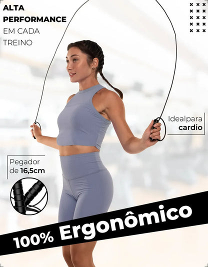 Corda De Pular Cross Speed Rope Rolamento Profissional Fit Homeroarte
